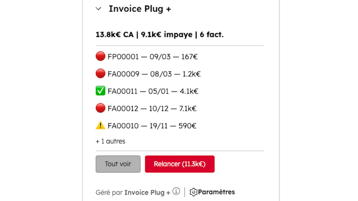 Follow-up directly from the card integrated into HubSpot
